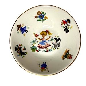 Vintage Arklow Republic of Ireland Little Bo Peep Nursery Rhyme Gold Trim Bowl J
